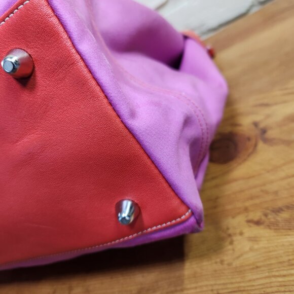 Vintage Coach Hampton Purple & Orange Handbag Tote Purse - Picture 9 of 15